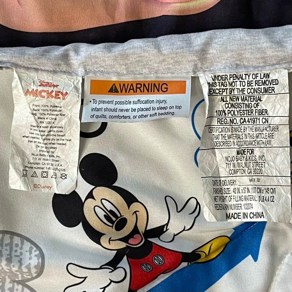 Disney Mickey and Friends Soft Toddler Comforter Lightweight ~56”L 42”W